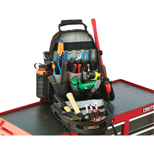 Arsenal&reg; 5843 Tool Backpack, 13-1/2" L x 8-1/2" W, Black, Polyester Stor-it Systems