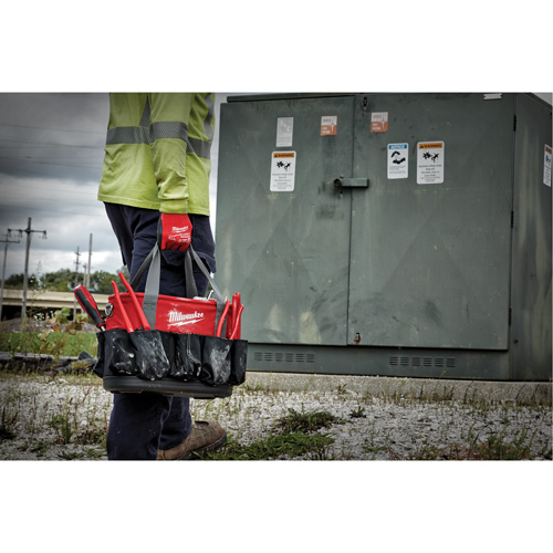 Sac ovale utilitaire, Nylon balistique, 24 pochettes, Noir/Rouge Stor-it Systems