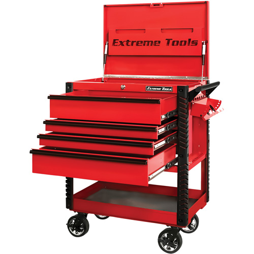 Chariot &agrave; outil s&eacute;rie EX de luxe, 4 tiroirs, 22-7/8" lo x 33" la x 44-1/4" h, Rouge Stor-it Systems