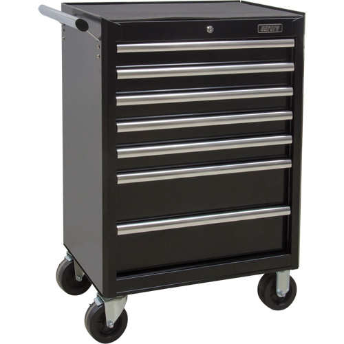 Chariot &agrave; outils industriel, 7 tiroirs, 27" la x 18-3/4" p x 39" h, Noir Stor-it Systems