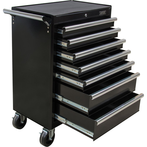 Chariot &agrave; outils industriel, 7 tiroirs, 27" la x 18-3/4" p x 39" h, Noir Stor-it Systems