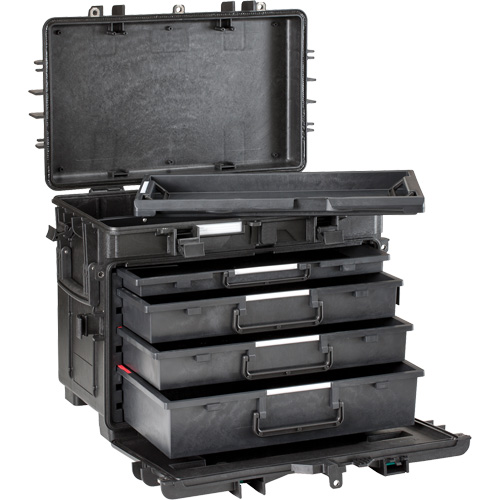 Military Mobile Tool Chest With Drawers, 4 Drawers, 22-4/5" W x 15" D x 18" H, Black Stor-it Systems