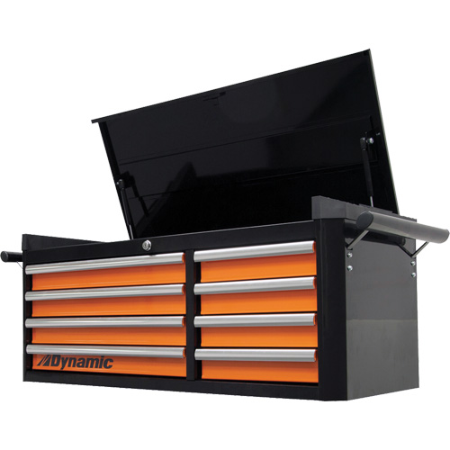 Coffre sup&eacute;rieur, 42" la, 8 tiroirs, Noir/Orange Stor-it Systems