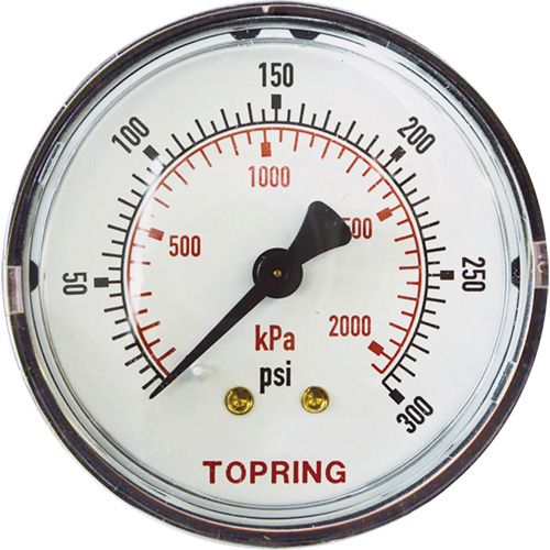 Replacement Pressure Gauge, 2" , 0 - 175 psi, Back Mount, Analogue Stor-it Systems