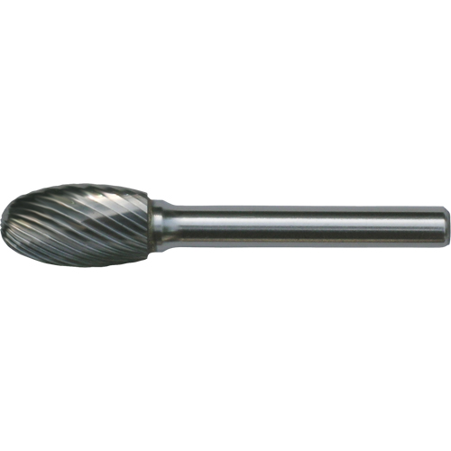 CLEVELAND Solid Carbide Burrs - Oval Shape, SE-6, 5/8" Dia., 1/4" Shank, 1" Depth of Cut Stor-it Systems