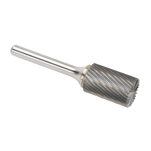 CLEVELAND Solid Carbide Burrs - Cylinder Shape with End Cut, SB-6, 3/5" Dia., 1/4" Shank, 24.4 mm Depth of Cut Stor-it Systems