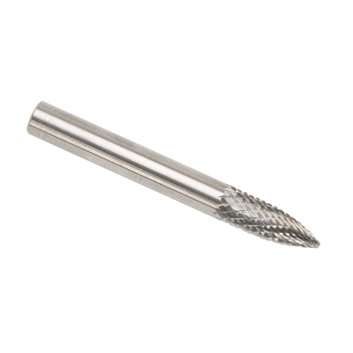 CLEVELAND Solid Carbide Burrs - Tree Shape Pointed End, SG-1, 1/4" Dia., 1/8" Shank Stor-it Systems