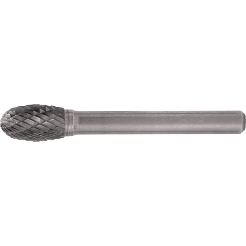 CLEVELAND Solid Carbide Burrs - Oval Shape, SE-7, 3/4" Dia., 1/4" Shank, 1" Depth of Cut Stor-it Systems
