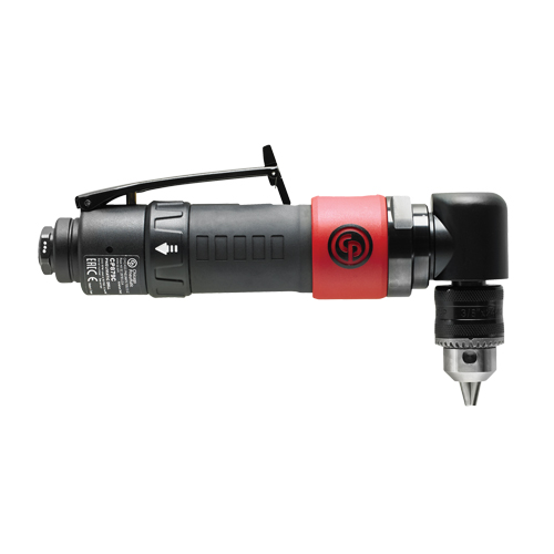 Pneumatic Reversible Angle Drill, 3/8" Chuck, 1/4" NPT Air Inlet, 2000 No Load RPM Stor-it Systems
