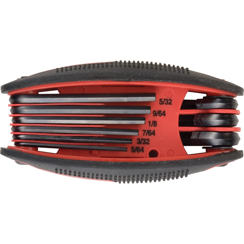 Folding Hex Key Set, 9 Pcs., Imperial Stor-it Systems