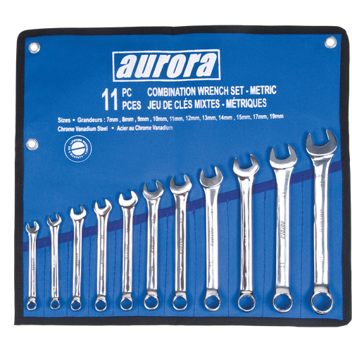 Wrench Set, Combination, 11 Pieces, Metric Stor-it Systems