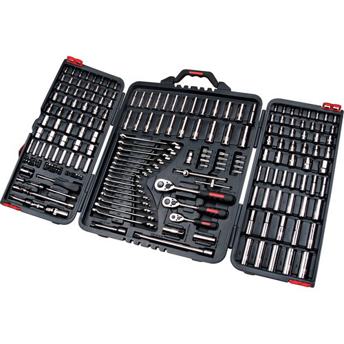 1/4", 3/8" & 1/2" Drive SAE/Metric Socket & Wrench Set, 210 Pcs, Deep Stor-it Systems