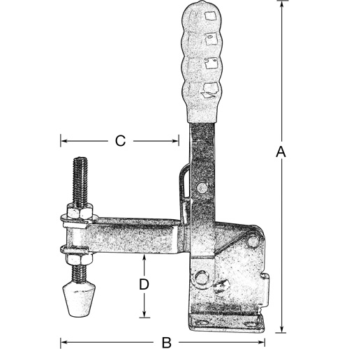 Vertical Hold-Down Clamps, 200 lbs. Clamping Force, Vertical Stor-it Systems