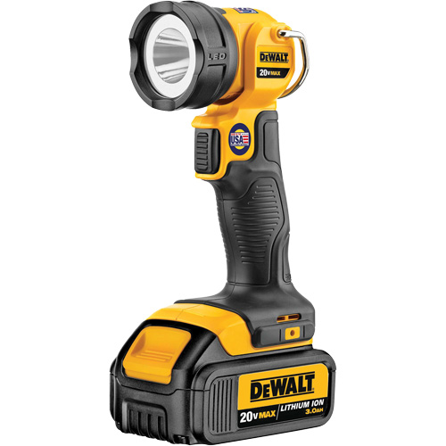 Lampe de travail Max, DEL, 110 lumens, 11 hres de fonctionnement, Bloc-pile Rechargeable, Plastique Stor-it Systems