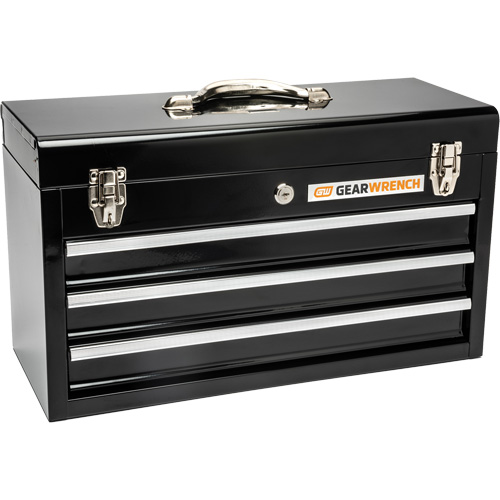 Boîte &agrave; outils portative, 20" la, 3 tiroirs, Noir Stor-it Systems