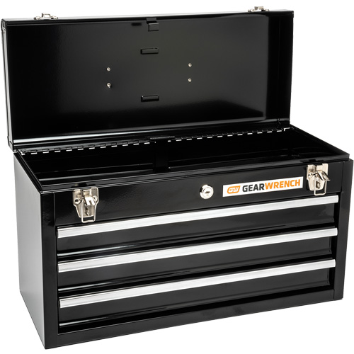 Boîte &agrave; outils portative, 20" la, 3 tiroirs, Noir Stor-it Systems