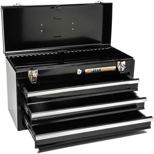 Boîte &agrave; outils portative, 20" la, 3 tiroirs, Noir Stor-it Systems