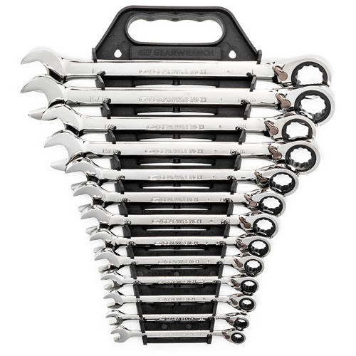 Jeu de cl&eacute;s &agrave; cliquets r&eacute;versibles SAE &agrave; 12 pans et 72 dents, Combinaison, 13 morceaux, Imp&eacute;rial Stor-it Systems