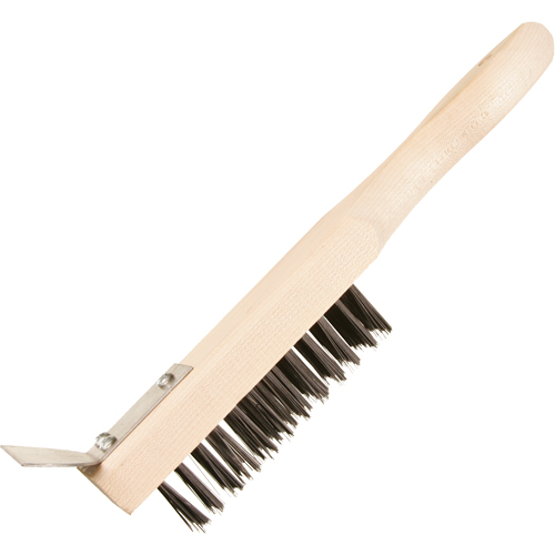 Brosse de nettoyage avec racloir, Acier, 5 x 13 rangs de fils, Longueur 11-3/8" Stor-it Systems