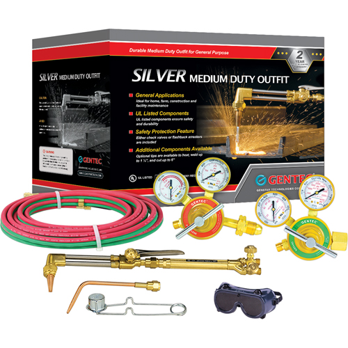 Silver Medium-Duty Welding & Cutting Outfits, 1/2" Cut, 1/4" Weld Stor-it Systems
