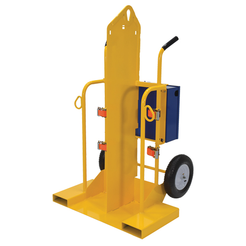 Welding Cylinder Torch Cart, Pneumatic Wheels, 24" W x 19-1/2" L Base, 500 lbs. Stor-it Systems