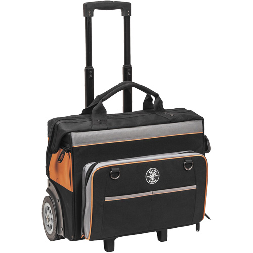 Tradesman Pro Rolling Tool Bag, Ballistic Polyester, 24 Pockets, Black/Orange Stor-it Systems