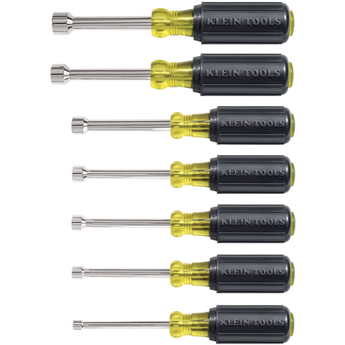 3" Shaft Cushion Grip Nut Driver Sets, 7 Pcs., Magnetic Stor-it Systems