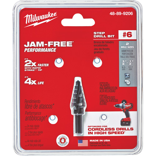 Foret &eacute;tag&eacute; no 6, 3/8" - 1/2", Incr&eacute;ments de 1/16", Acier rapide Stor-it Systems
