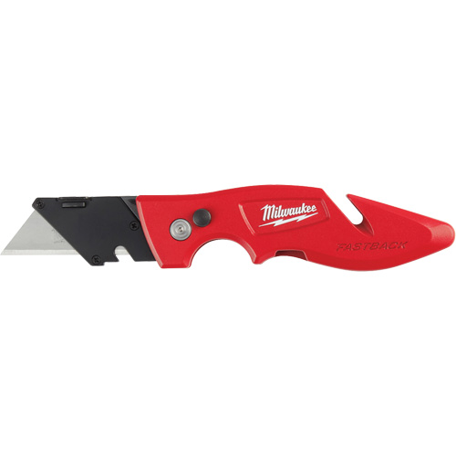 Fastback Flip Utility Knife, 2" Blade, Carbon Steel Blade, Metal Handle Stor-it Systems