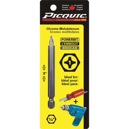 Embout, Phillips, Embout #1, Prise 1/4", Longueur 3" Stor-it Systems