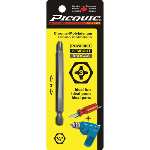 Embout, Phillips, Embout #3, Prise 1/4", Longueur 3" Stor-it Systems