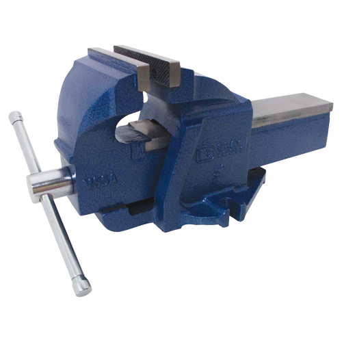 &eacute;tau d'&eacute;tabli en fonte ductile pour m&eacute;canicien, Largeur des m&acirc;choires 5", Profondeur de la gorge 3-3/10" Stor-it Systems