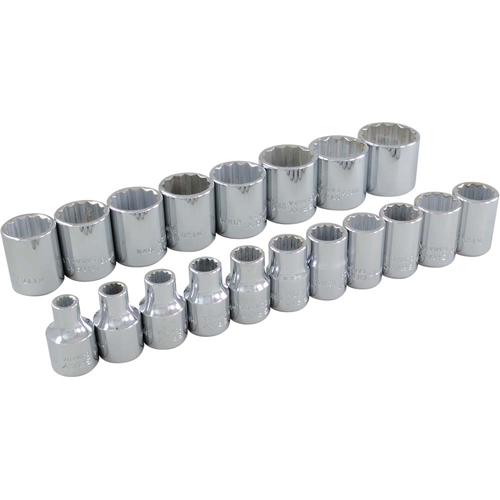 Socket Set, 19 Pcs, 3/8" Drive Size Stor-it Systems