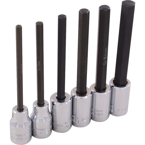 Hex Head Socket Set, Hex, 3/8" Drive, 6 Pcs Stor-it Systems