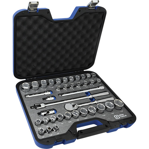 Jeu de douilles SAE et m&eacute;triques & accessoires, 38 Mcx, Prise de 1/2" Stor-it Systems