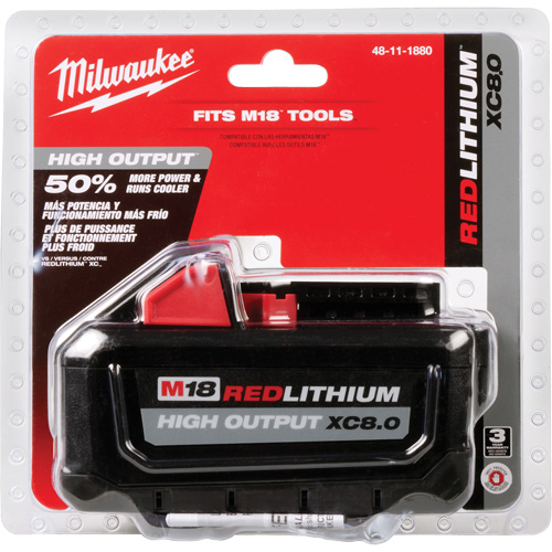 M18 Redlithium High Output XC8.0 Battery Pack, Lithium-Ion, 18 V, 8.0 Ah Stor-it Systems