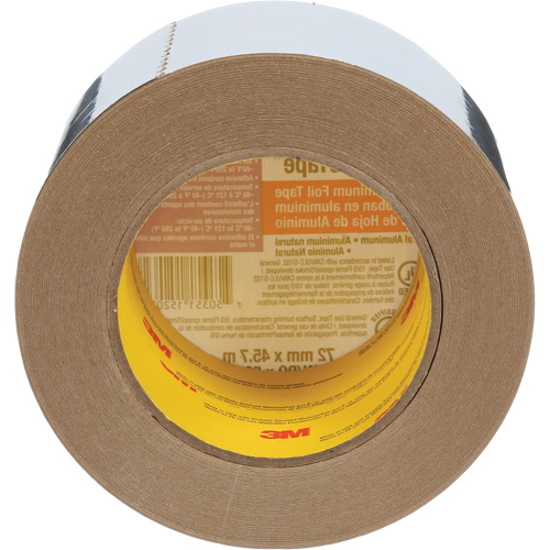 Venture Tape Aluminum Foil Tape, 1.8 mils Thick, 72 mm (3") x 45.7 m (150') Stor-it Systems