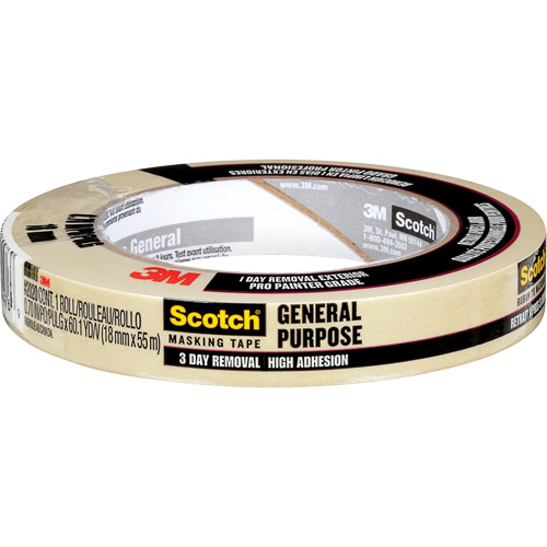 Ruban-cache Scotch pour entrepreneurs 2020, 18 mm (3/4") x 55 m (180'), Beige Stor-it Systems