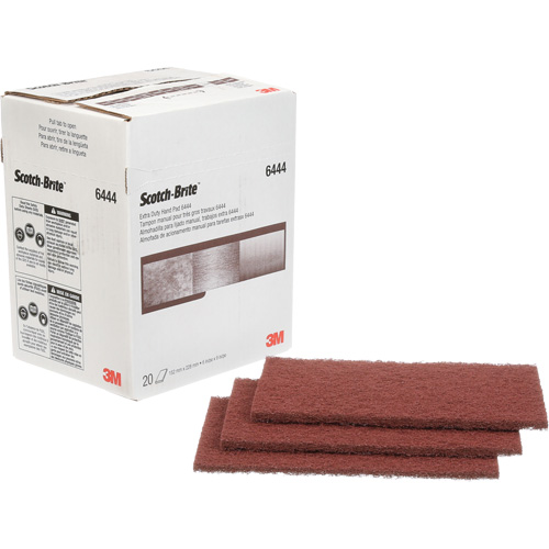 Scotch-Brite Extra-Duty Hand Pad, Aluminum Oxide, 9" x 6", Fine Grit Stor-it Systems