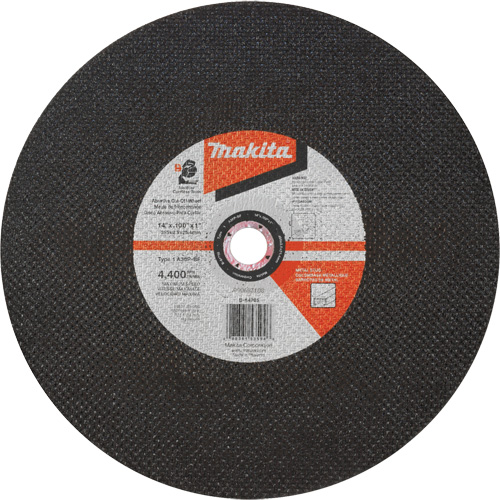 Meule &agrave; tronçonner abrasive, 14" x 3/32", Arbre de 1", Type 1, Oxyde d'aluminium, 4400 Tr/min Stor-it Systems