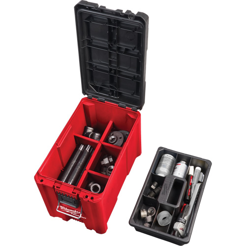 Packout Compact Tool Box, 10" x 16-1/5" x 13", Black/Red Stor-it Systems