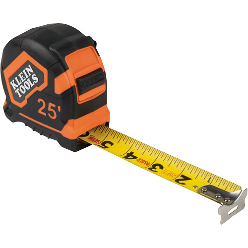 Ruban &agrave; mesurer avec agrafe de ceinture, 25', Marques de goujon 1/16" Stor-it Systems