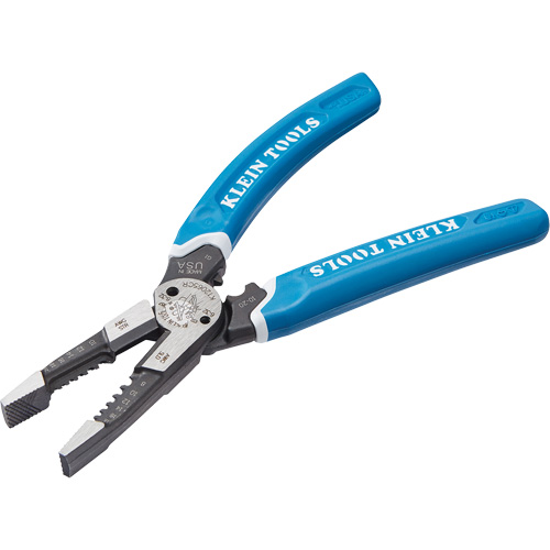 Klein-Kurve&reg; Heavy-Duty Wire Stripper, Cutter & Crimper Multi-Tool, 8-1/4" L, 8 - 20 AWG Stor-it Systems