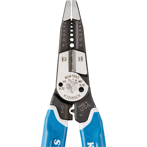 Klein-Kurve&reg; Heavy-Duty Wire Stripper, Cutter & Crimper Multi-Tool, 8-1/4" L, 8 - 20 AWG Stor-it Systems