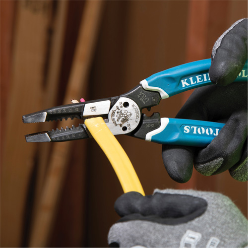 Klein-Kurve&reg; Heavy-Duty Wire Stripper, Cutter & Crimper Multi-Tool, 8-1/4" L, 8 - 20 AWG Stor-it Systems
