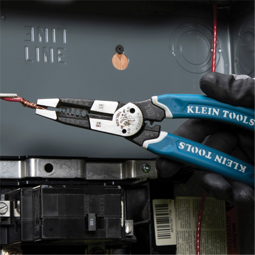 Klein-Kurve&reg; Heavy-Duty Wire Stripper, Cutter & Crimper Multi-Tool, 8-1/4" L, 8 - 20 AWG Stor-it Systems