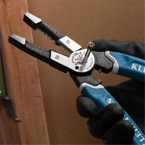 Klein-Kurve&reg; Heavy-Duty Wire Stripper, Cutter & Crimper Multi-Tool, 8-1/4" L, 8 - 20 AWG Stor-it Systems