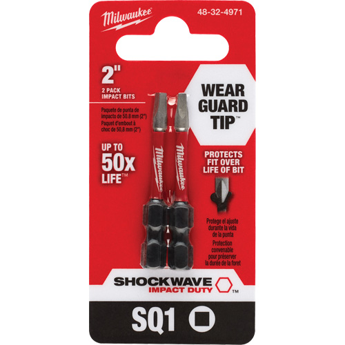 Shockwave Impact Duty Screwdriver Bit, Square, #1, 1/4" Drive Stor-it Systems