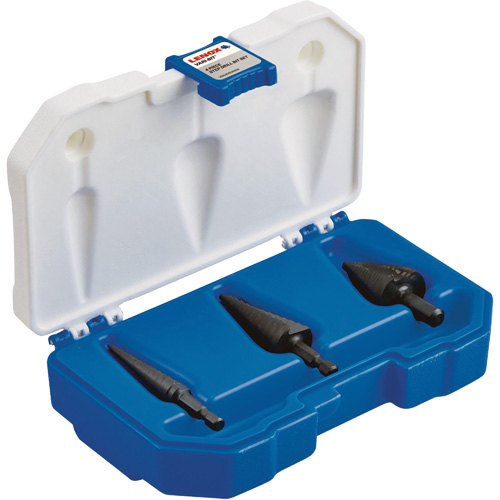 Step Drill Bit Set, 3 Pieces, High Speed Steel Stor-it Systems