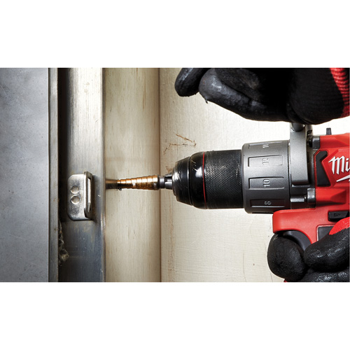 Step Drill Bit, 1/8"/#1 - 1/2"/#1 , 1/32" Increments, High Speed Cobalt Stor-it Systems